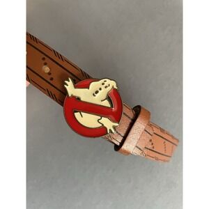 Vintage Ghostbusters 1984 Lee Belt Kids 24-26 Buckle Brown Leather Nostalgia USA